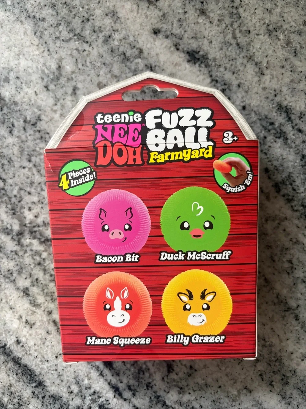NeeDoh Fuzz Ball Farmyard 4-Pack NEW Sealed Authentic Nee Doh farm gift